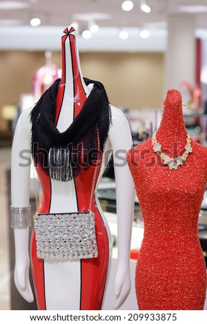 AVENTURA - AUGUST 4: Stock image of modern dressed mannequins at Nordstrom Aventura Mall August 4, 2014 at Aventura Florida