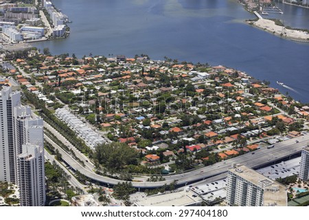 Aerial image of a residential housing neighborhood