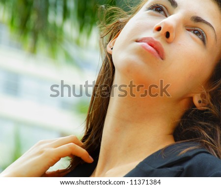 Woman exposing her neck