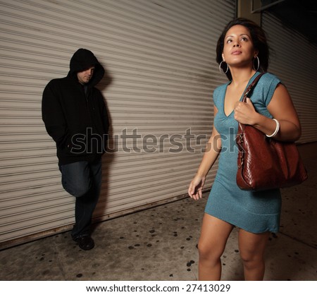 Unsuspecting Woman Being Stalked Stock Photo 27413029 : Shutterstock