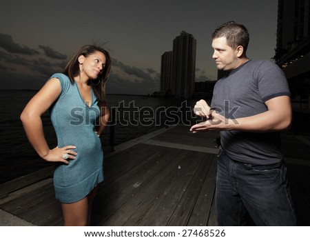 Man asking woman for her number