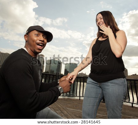 Man making a funny face for his girlfriend