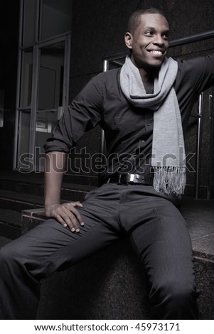 Young African American fashion model
