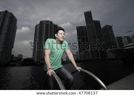 Man getting out of the water