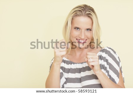 Woman in a fighting pose