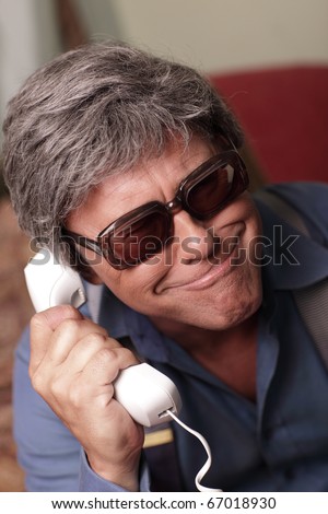 Funky man on the phone