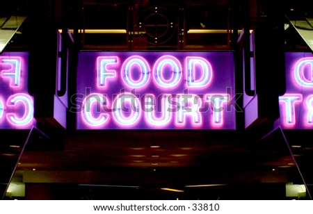 Neon Sign of Food Court