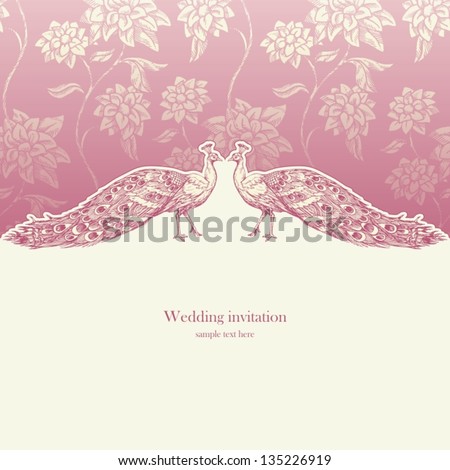 Vector Images Illustrations And Cliparts Vintage Wedding Invitation Card Antique Background Luxury Greeting Card Beautiful Ornamental Page Cover With Peacocks Floral Elegant Design Hqvectors Com