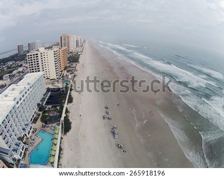 Daytona Beach Florida on a hazy day aerial view