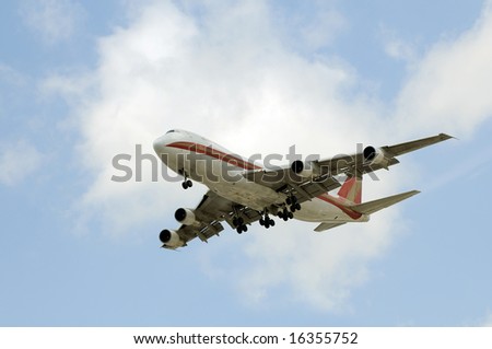 Heavy cargo jet Boeing 747 in flight