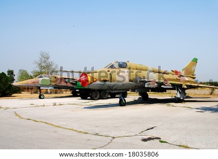 Old abandoned Cold War era jet fighter