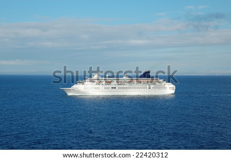 Modern cruise ship near the coast of Mexico