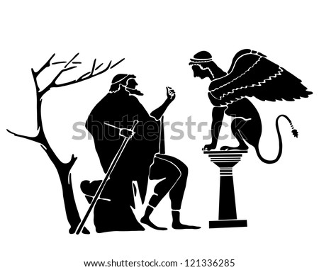 Ancient background with the Greek characters