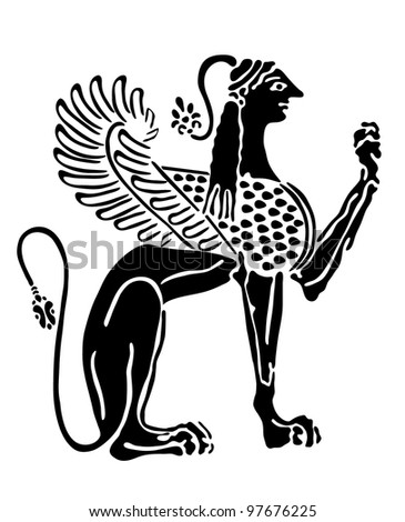 Sphinx Tattoo Stock Vector Illustration 97676225 : Shutterstock