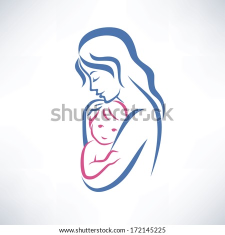 Mother And Son Vector Symbol - 172145225 : Shutterstock