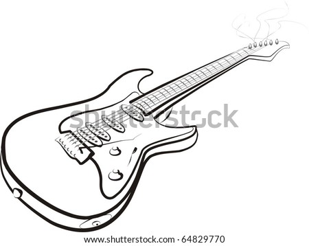 Electric Guitar Sketch Stock Vector Illustration 64829770 : Shutterstock