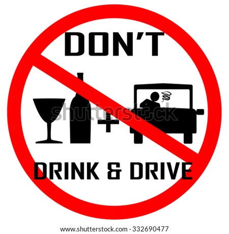 Don'T Drink And Drive Concept Sign Vector - 332690477 : Shutterstock