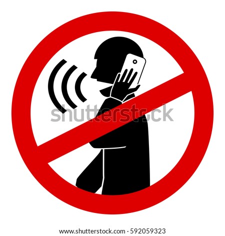 No talking cell phone sign vector , isolated on white background