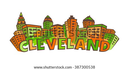 Cleveland Skyline silhouette. Vector