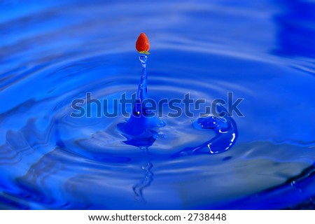 water drop and strawberry ( health concept )
