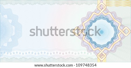 Secured Guilloche Background for Voucher, Gift Certificate, Coupon or Banknote / Vector