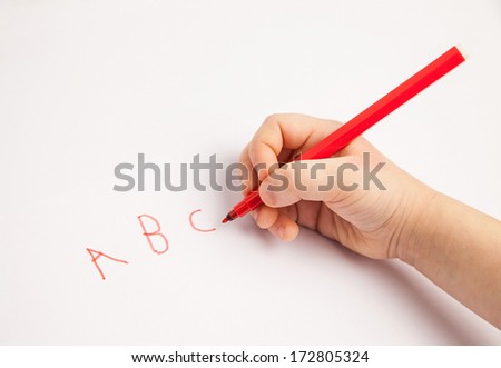 Similar – Image, Stock Photo Hand holding felt tip pens or markers