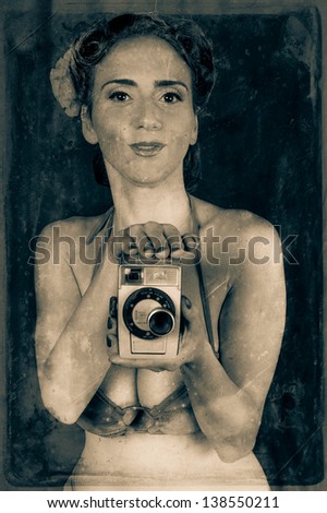 Woman Pin-Up vintage photo