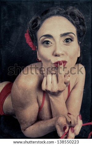 Woman Pin-Up vintage photo