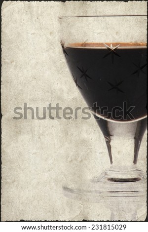 Glass of typical Italian liqueur. Old glass tumbler in grunge style Grunge Style. More photos like this here ...