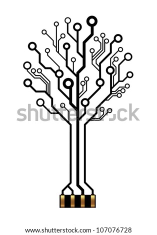 Vector icon of technology tree