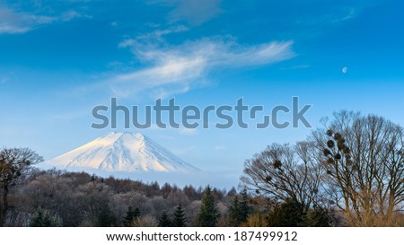 Mount Fuji, after the heavy snow storms in the past 120 years in 20 February 2014