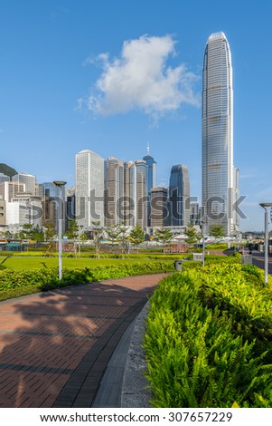 Hong Kong, China: 2 Aug 2015 Hongkong Cityscape, Hongkong Business Center District, Hong Kong, China