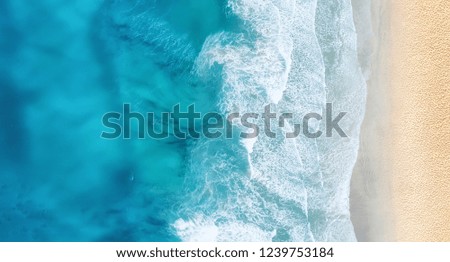 Similar – Image, Stock Photo Drone view of coast with cliffs