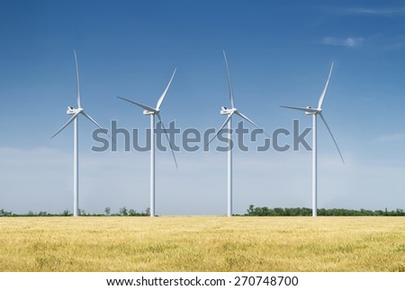 Wind power station. Ecological energy composition