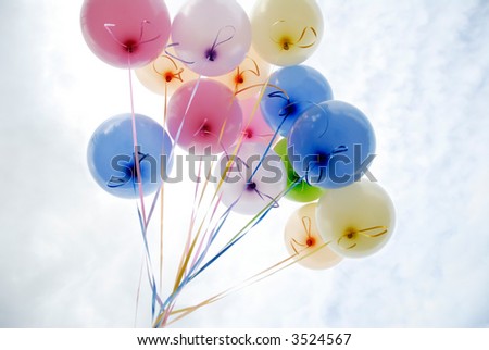 Bunch of balloons against the sky