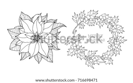 free poinsettia vector download free vector art stock graphics poinsettia border black and white