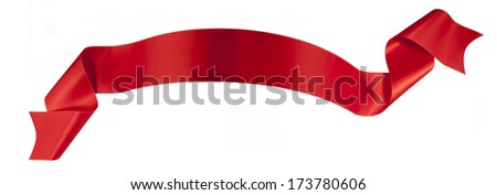 Elegance red ribbon with white background