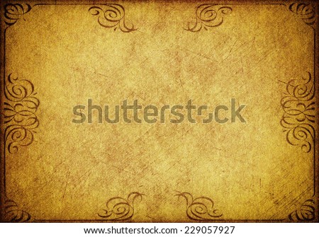 gold grunge paper background with vintage victorian style , paper background for your message