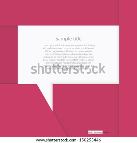 abstract background origami red paper align for free space in the middle for sample text. vector