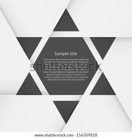 abstract background origami paper align star shape space for sample text : white paper & black space in middle