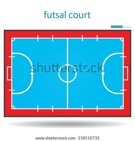 futsal court or field  top view proper markings and proportions according standards. vector.