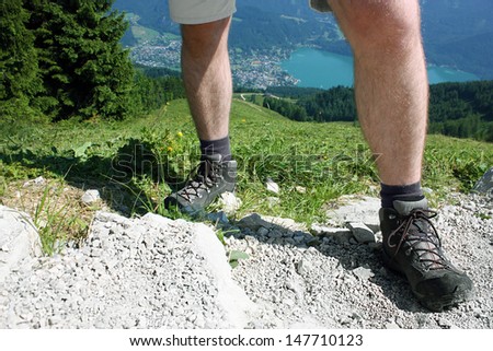 Climb to the top of the mountain / View of village and lake