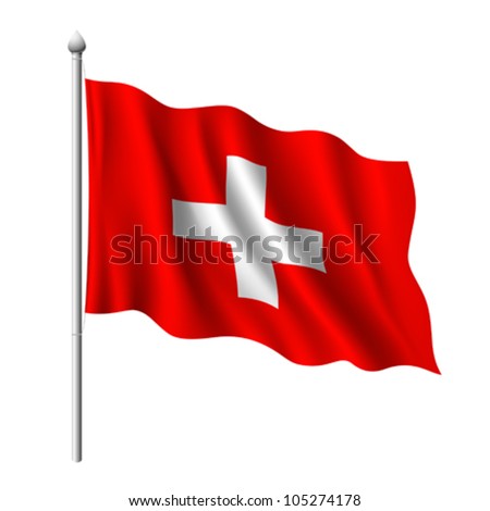 Flag of Switzerland, vector illustration