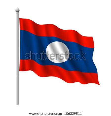 Flag of laos, vector illustration