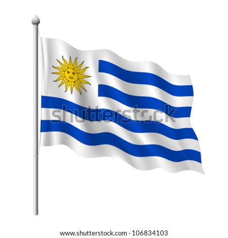 Flag of Uruguay, vector illustration