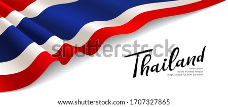 Flag of Thailand banner. fabric design isolated on white background, vector illustration