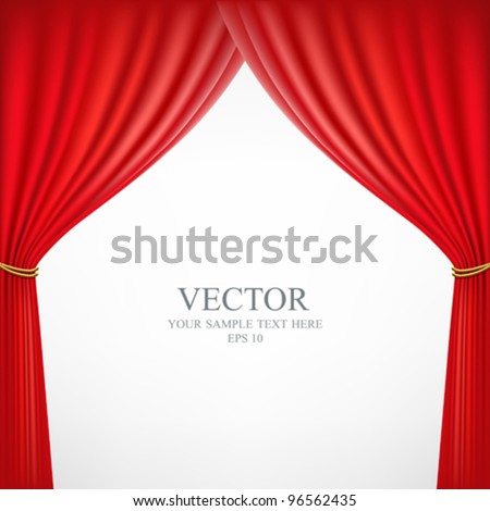 Red theater curtain background, Vector illustration