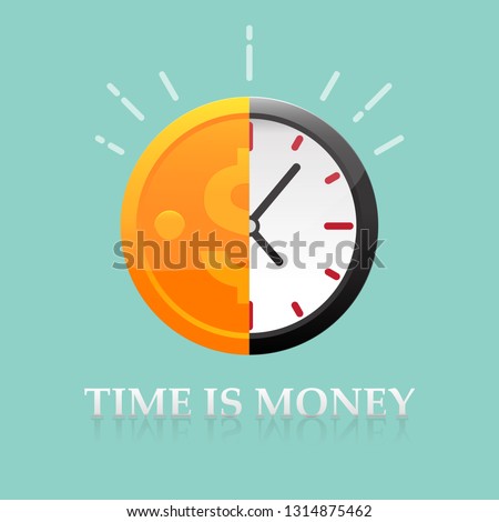 Time is money concept vector illustration.