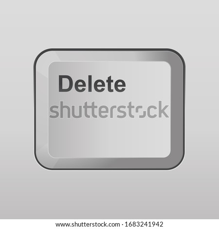 Delete keyboard button vector illustration.