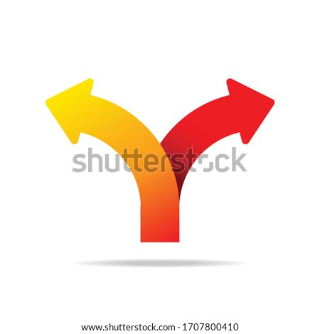 Two way direction arrows vector illustration.